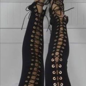 Lace up front leggings